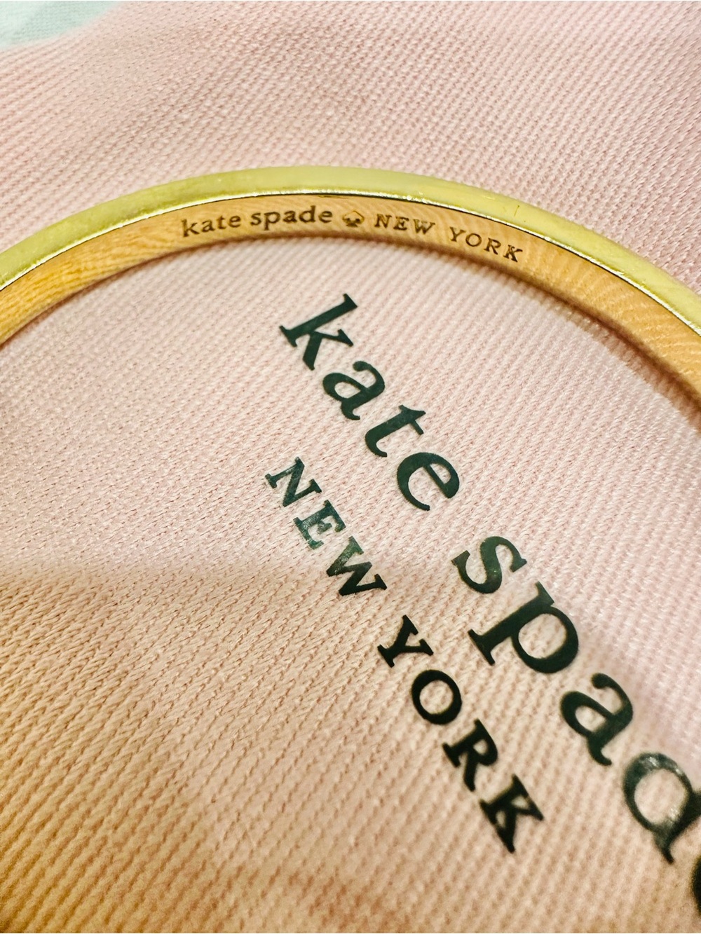 kate spade Light Pink and Gold Spade Accent Bangle - Picture 6 of 7